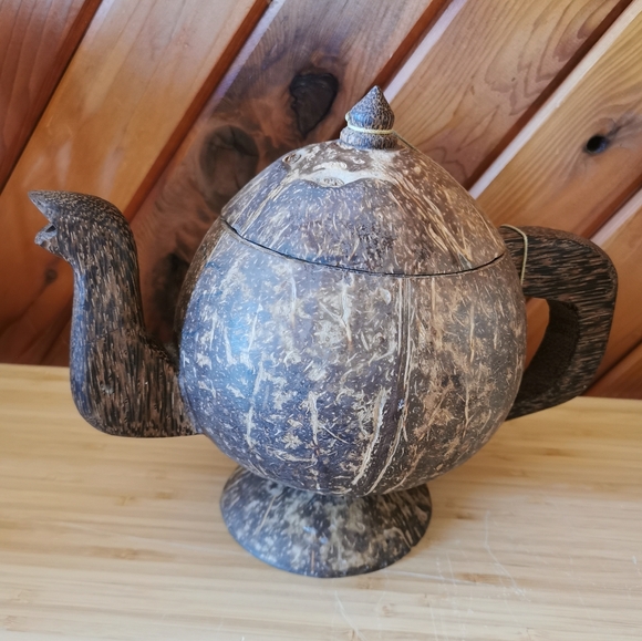 Coconut Shell Teapot - Picture 2 of 12